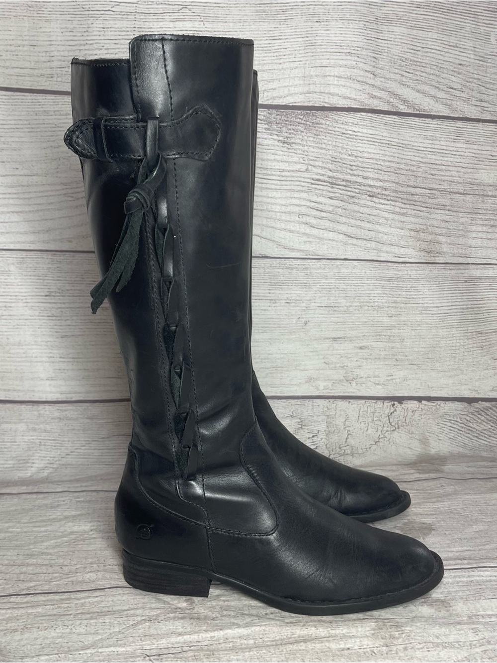 Born Women’s 6.5 Black Leather Knee High Boots